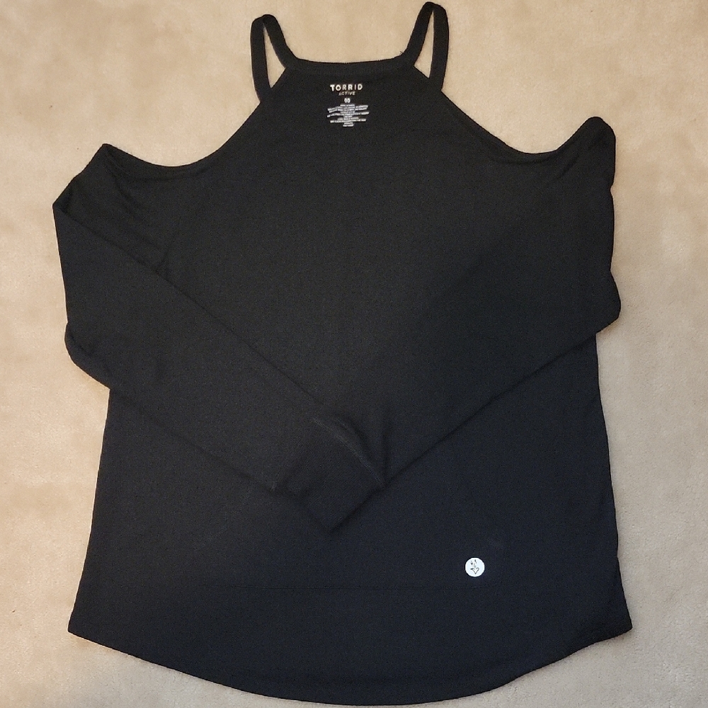 Torrid Black Cold Shoulder Sweatshirt
